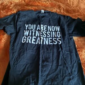 Black Graphic T-Shirt with White Text